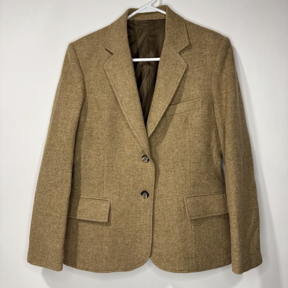 Women's Blazer Jacket Anderson-Little 100% Wool Vintage No Size LightBrown S/M?